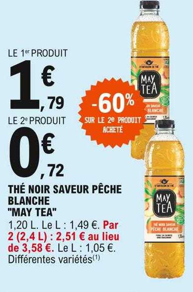 thé noir saveur pêche blanche "may tea"