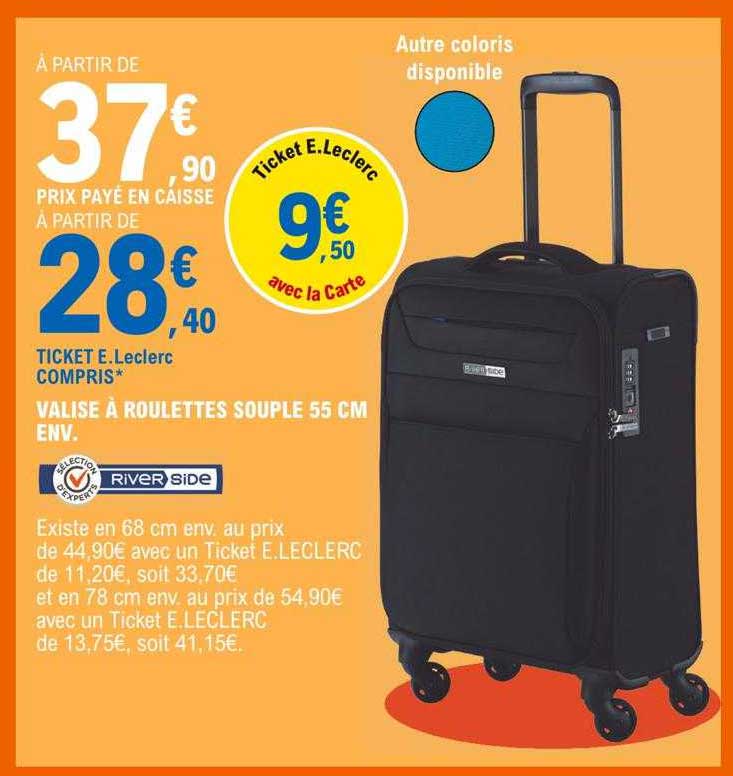 valise à roulettes souple 55cm env.