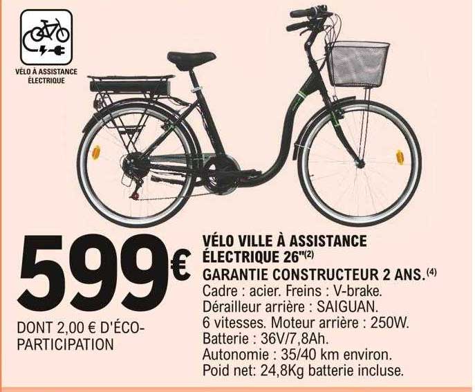 vélo ville à assistance électrique 26"