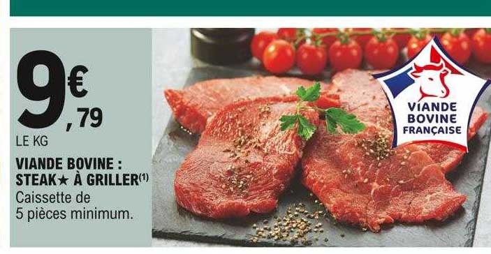 viande bovine : steak*à griller