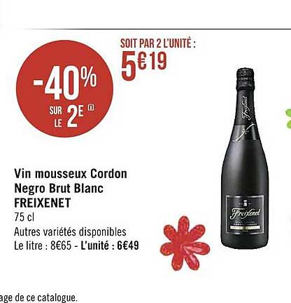 vin mousseux cordon negro brut blanc freixenet