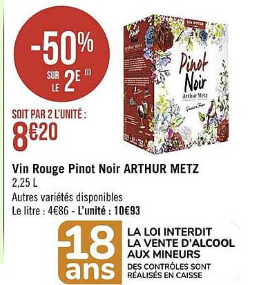vin rouge pinot noir arthur metz