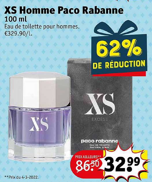 xs homme paco rabanne 100 ml