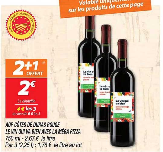 aop côtes de duras rouge le vin qui va bien avec la méga pizza