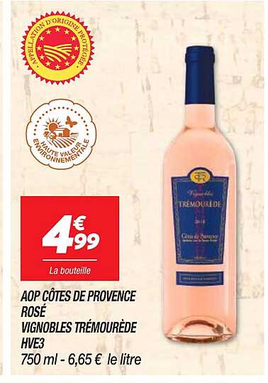 aop côtes de provence rosé vignobles trémourède hve3