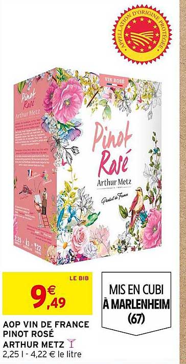 Aop Vin De France Pinot Rosé Arthur Metz