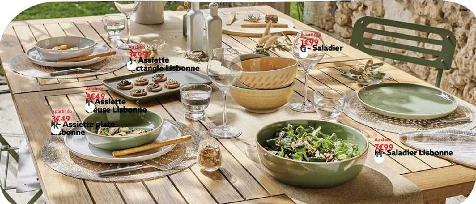 assiette plate lisbonne, assiette creusé lisbonne, assiette rectangle lisbonne, saladier, saladier lisbonne