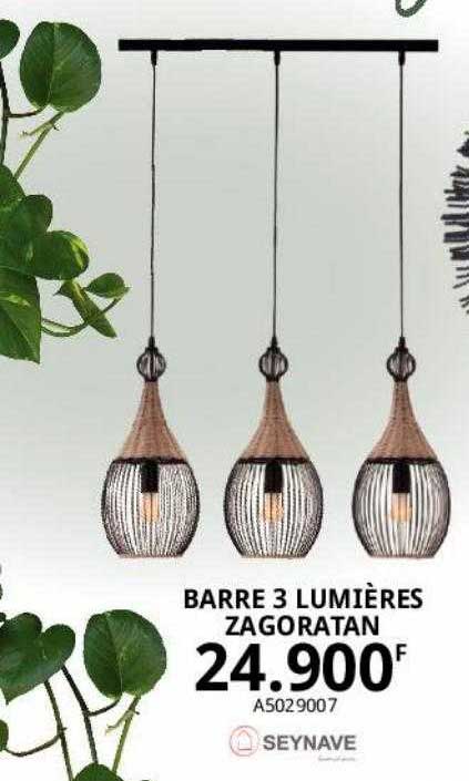 barre 3 lumières zagoratan