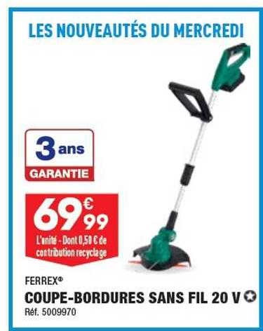coupe-bordures sans fil 20v ferrex
