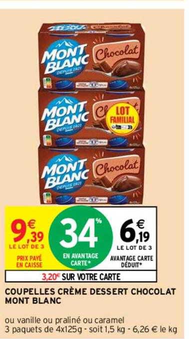 Coupelles Crème Dessert Chocolat Mont Blanc