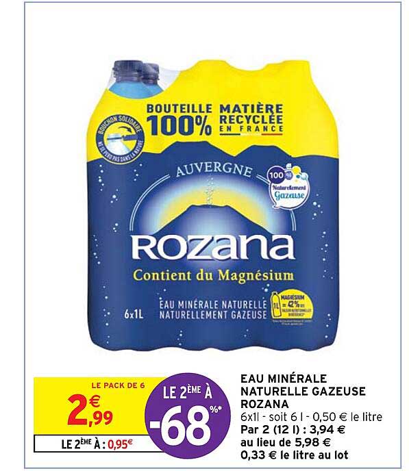 Eau Minérale Naturelle Gazeuse Rozana