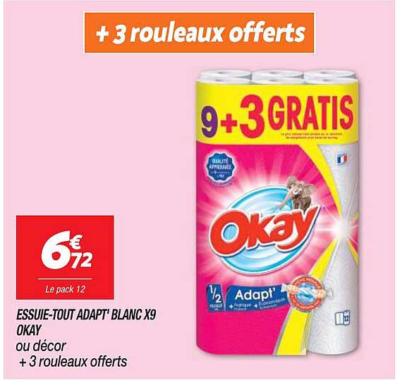 essuie-tout adapt' blanc x 9 okay