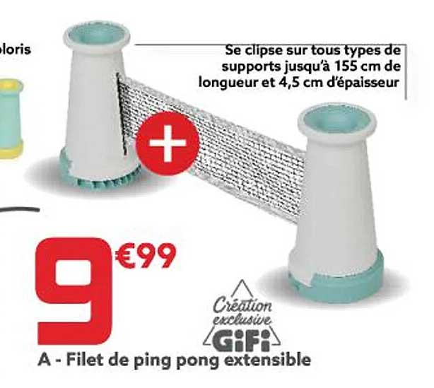 filet de ping pong extensible