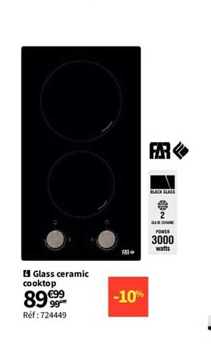 glass ceramic cooktop far