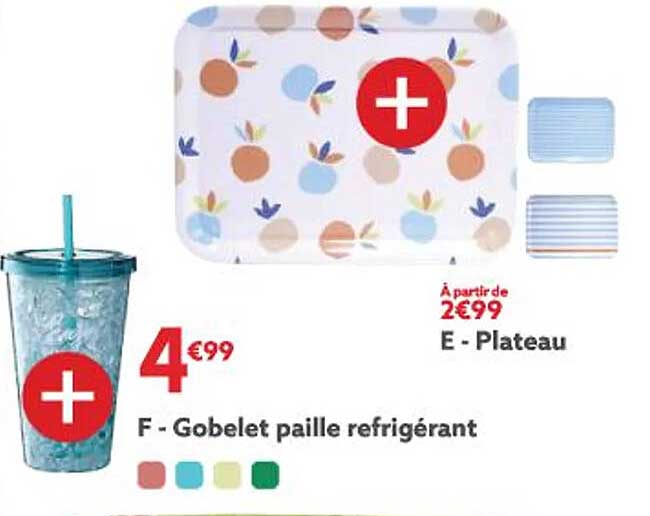 Gobelet Paille Réfrigérant, Plateau