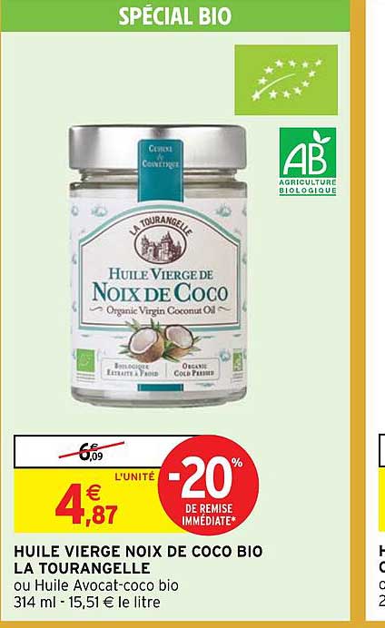 huile vierge noix de coco bio la tourangelle