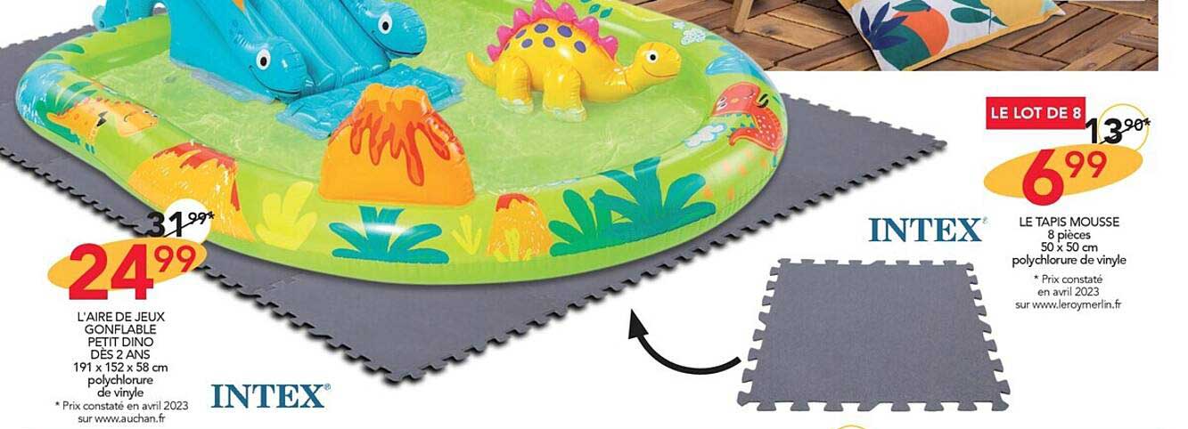 l'aire de jeux gonflable petit dino dès 2 ans intex