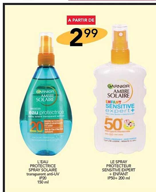 l'eau protectrice spray solaire garnier, le spray protecteur sensitive expert + enfant garnier