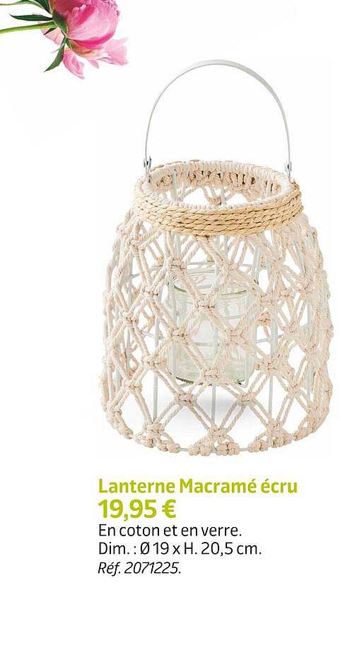Lanterne Macramé écru