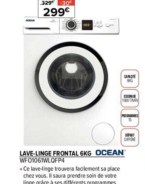 lave-linge frontal 6 kg océan