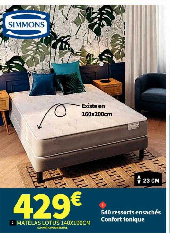 Matelas Lotus 140 X 190 Cm Simmons