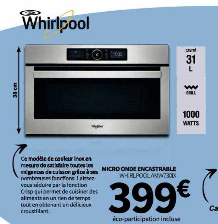 micro onde encastrable whirlpool