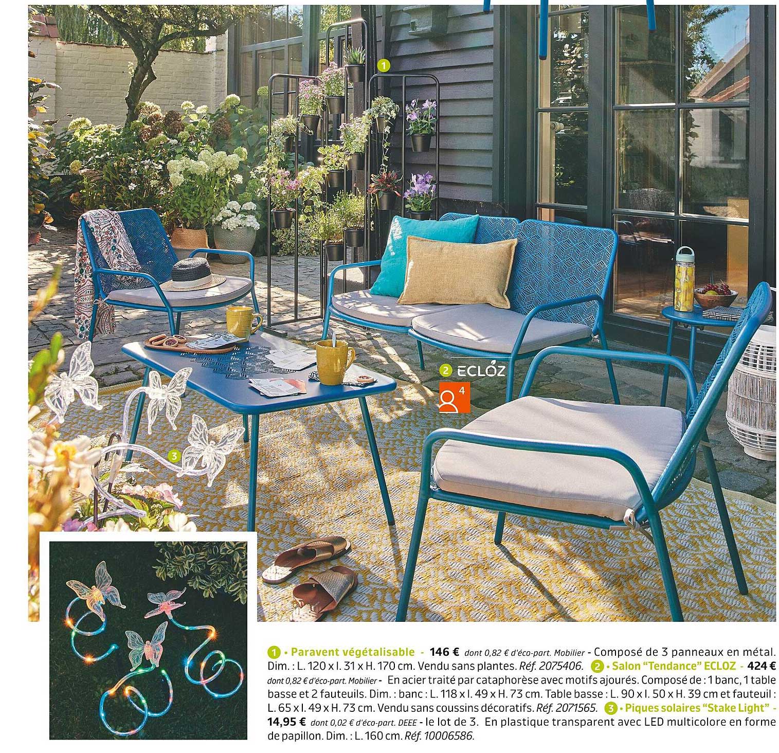 paravent végétalisable, salon "tendance" ecloz, piques solaires "stake light"