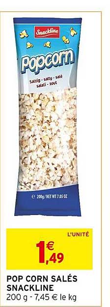 pop corn salés snackline