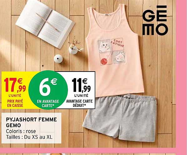Pyjashort Femme Gemo
