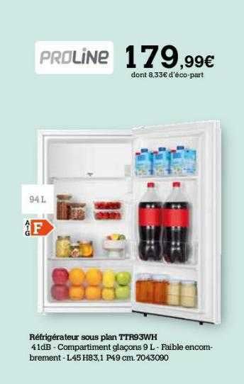 Réfrigérateur Sous Plan Proline