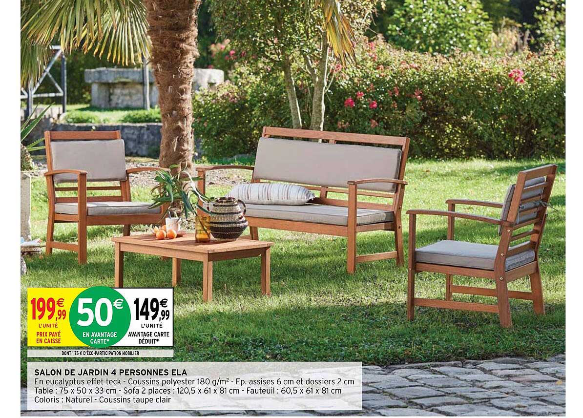 salon de jardin 4 personnes ela