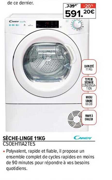 sèche-linge 11 kg candy