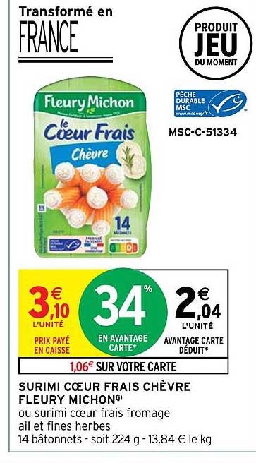 surimi cœur frais chèvre fleury michon