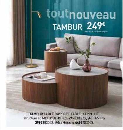 Tambur Table Basse Et Table D'appoint