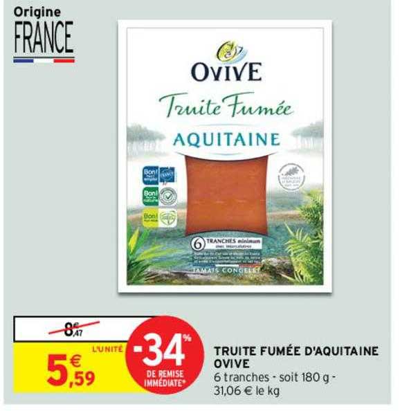 truite fumée d'aquitaine ovive
