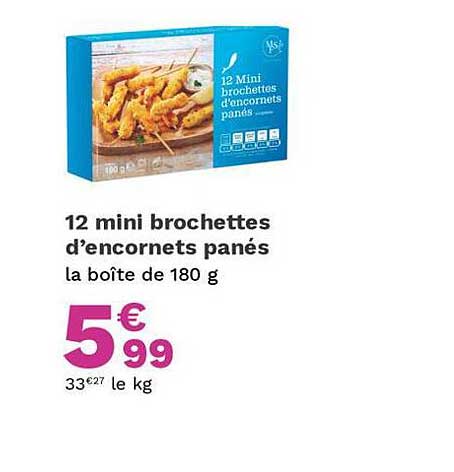 12 Mini Brochettes D'encornets Panés