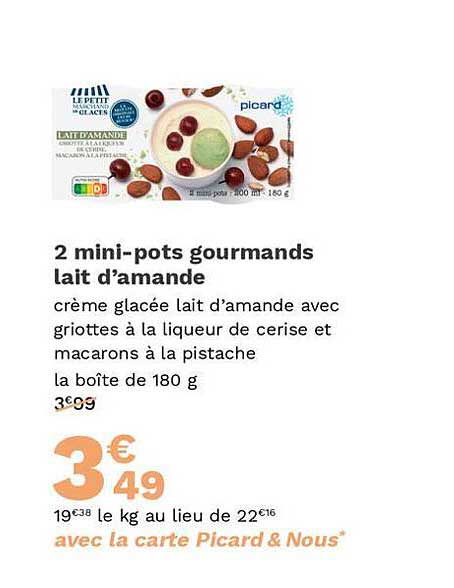 2 mini-pots gourmands lait d'amande