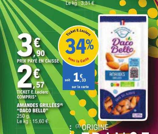 amandes grillées "daco bello"