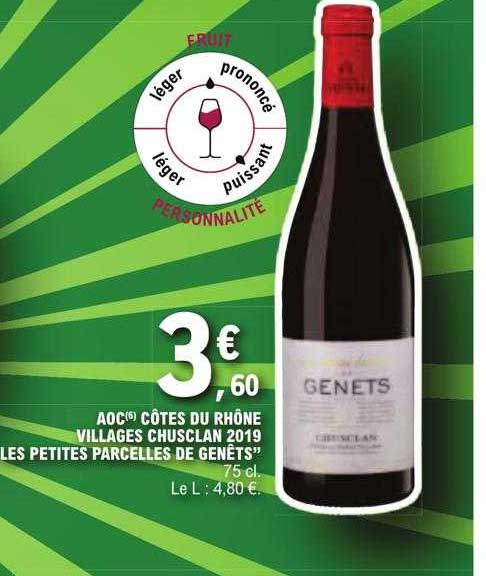 aoc côtes du rhône villages chusclan 2019 les petites parcelles de genêts