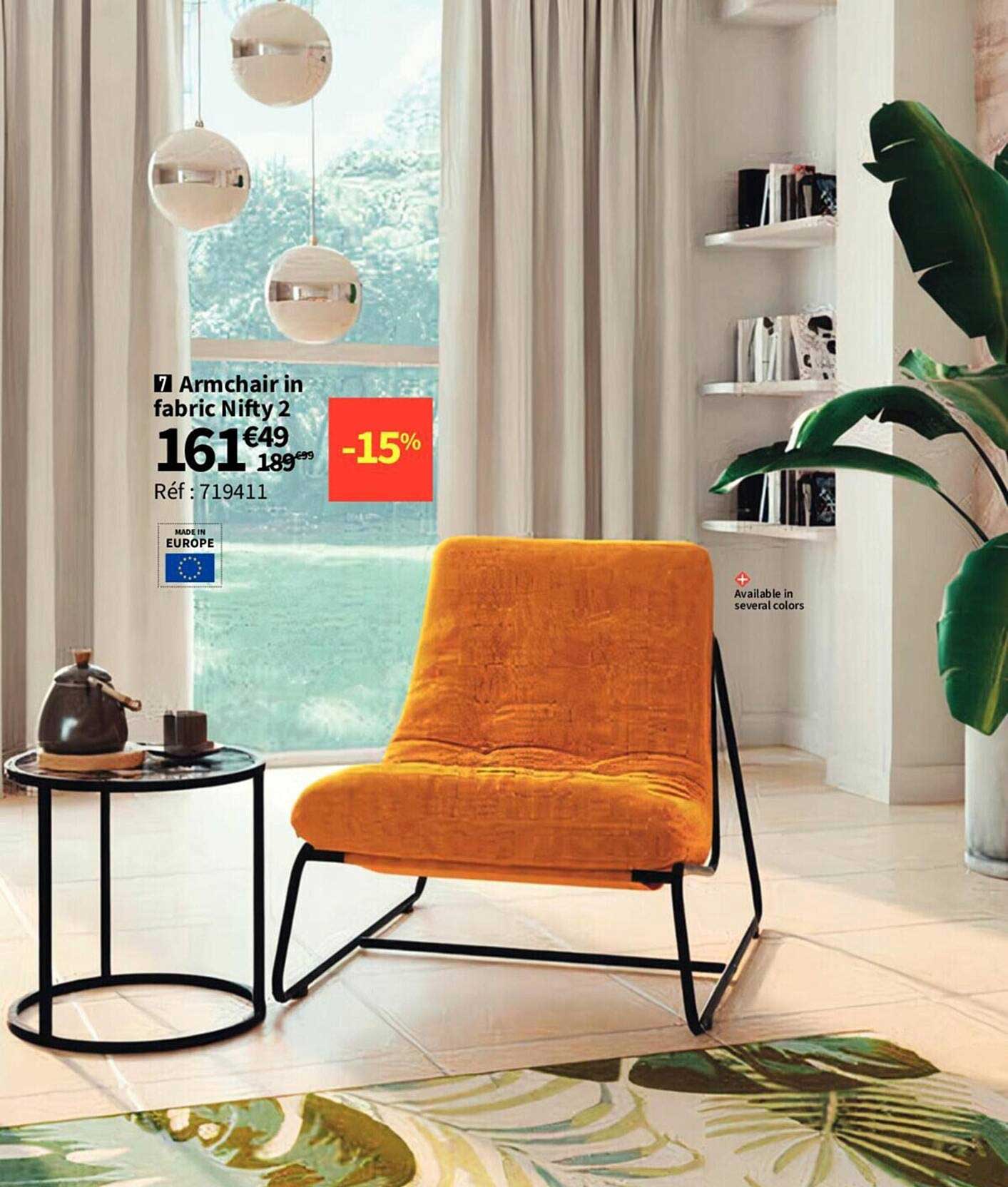 armchair in fabric nifty 2