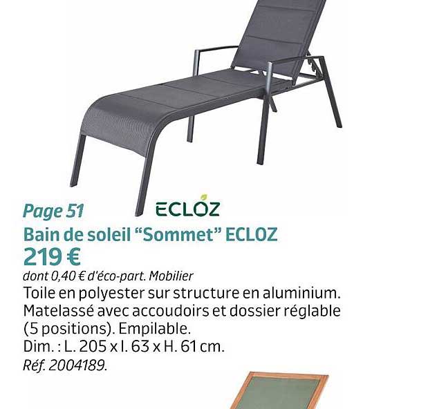 bain de soleil "sommet" ecloz