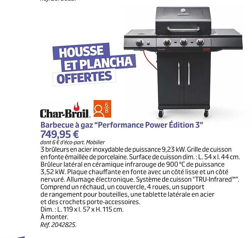 barbecue à gaz "performance power édition 3" char-broil