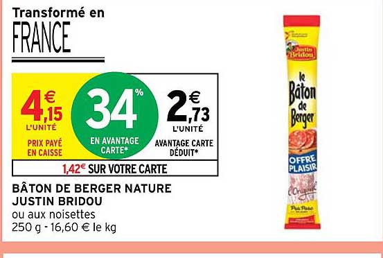 bâton de berger nature justin bridou