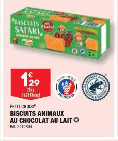 biscuits animaux au chocolat au lait petit choisi