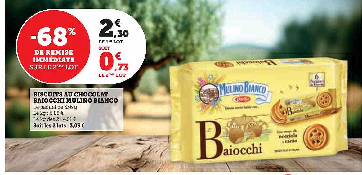 biscuits au chocolat baiocchi mulino bianco