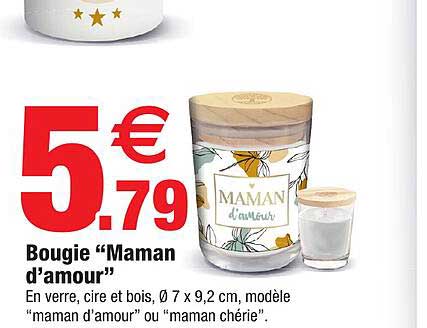 bougie "maman d'amour"