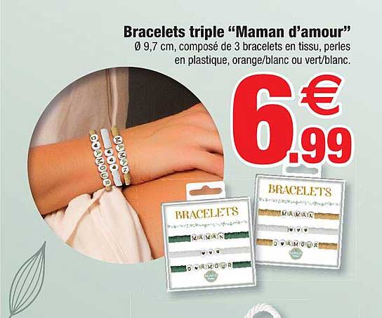 bracelets triple "maman d'amour"