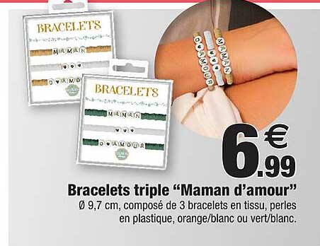 bracelets triple "maman d'amour"