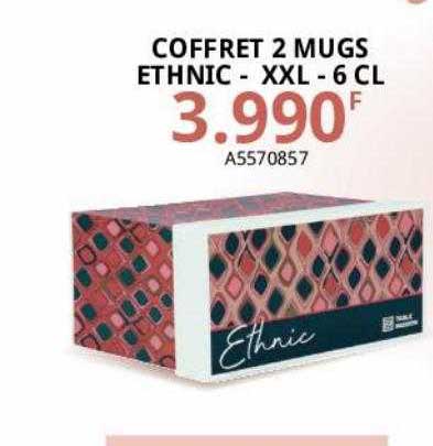 coffret 2 mugs ethnic - xxl - 6 cl