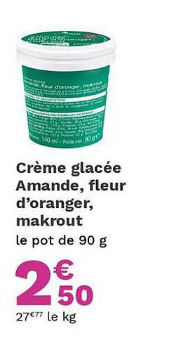 crème glacée amande, fleur d'oranger, makrout